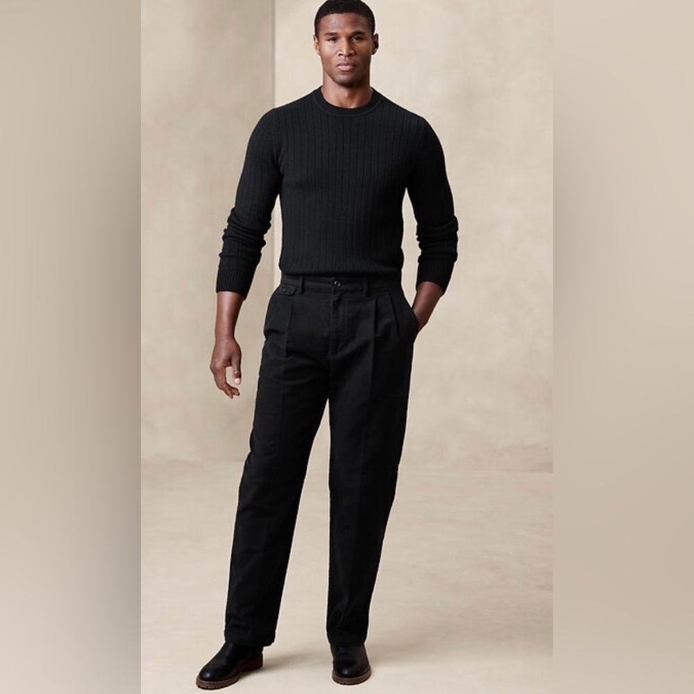 Men’s pleated moleskin pants